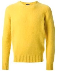 Мужской желтый свитер с круглым вырезом от Drumohr
