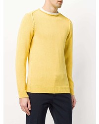 Мужской желтый свитер с круглым вырезом от Dondup