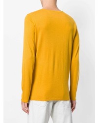Мужской желтый свитер с круглым вырезом от Laneus
