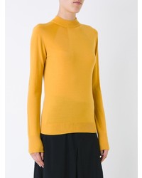 Женский желтый свитер с круглым вырезом от Lemaire