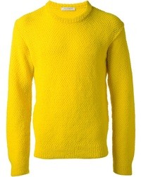 Мужской желтый свитер с круглым вырезом от J.W.Anderson