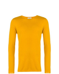 Мужской желтый свитер с круглым вырезом от Laneus