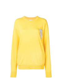Женский желтый свитер с круглым вырезом от Laneus