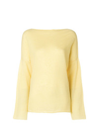 Женский желтый свитер с круглым вырезом от Liska
