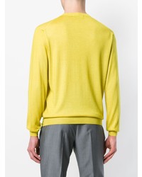 Мужской желтый свитер с круглым вырезом от Cruciani