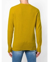 Мужской желтый свитер с круглым вырезом от Drumohr