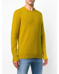 Мужской желтый свитер с круглым вырезом от Drumohr