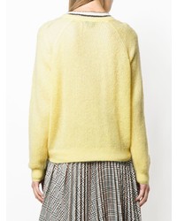 Женский желтый свитер с круглым вырезом от Burberry