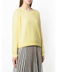 Женский желтый свитер с круглым вырезом от Burberry