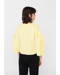 Женский желтый свитер с круглым вырезом от Mango