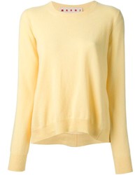 Женский желтый свитер с круглым вырезом от Marni