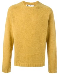 Мужской желтый свитер с круглым вырезом от Marni