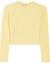 Женский желтый свитер с круглым вырезом от Miu Miu