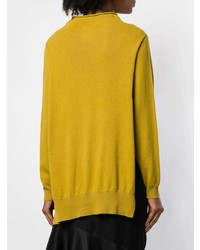 Женский желтый свитер с круглым вырезом от Semicouture