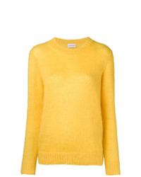 Женский желтый свитер с круглым вырезом от Moncler