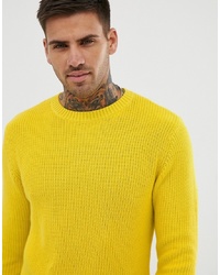Мужской желтый свитер с круглым вырезом от Pull&Bear