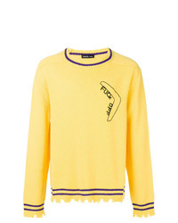 Мужской желтый свитер с круглым вырезом от Riccardo Comi