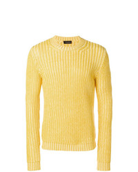 Мужской желтый свитер с круглым вырезом от Roberto Collina