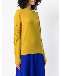 Женский желтый свитер с круглым вырезом от Barrie
