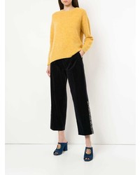 Женский желтый свитер с круглым вырезом от Coohem