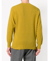 Мужской желтый свитер с круглым вырезом от Maison Flaneur
