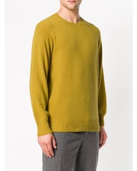 Мужской желтый свитер с круглым вырезом от Maison Flaneur
