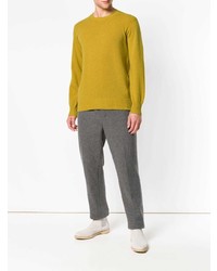Мужской желтый свитер с круглым вырезом от Maison Flaneur