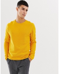 Мужской желтый свитер с круглым вырезом от Selected Homme