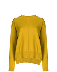 Женский желтый свитер с круглым вырезом от Semicouture