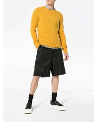 Мужской желтый свитер с круглым вырезом от Prada