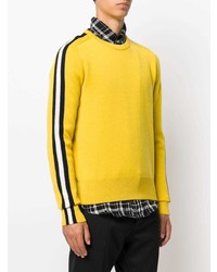 Мужской желтый свитер с круглым вырезом от DSQUARED2