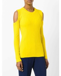 Женский желтый свитер с круглым вырезом от Erika Cavallini