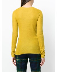 Женский желтый свитер с круглым вырезом от Holland & Holland