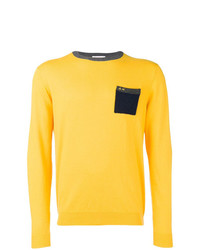 Мужской желтый свитер с круглым вырезом от Sun 68