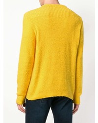 Мужской желтый свитер с круглым вырезом от Roberto Collina