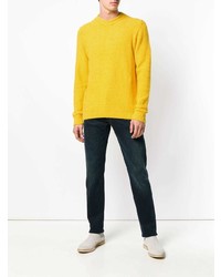 Мужской желтый свитер с круглым вырезом от Roberto Collina