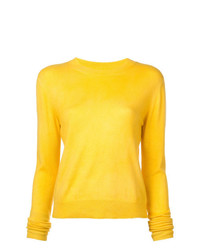 Женский желтый свитер с круглым вырезом от The Elder Statesman