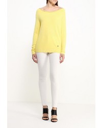 Женский желтый свитер с круглым вырезом от Troll