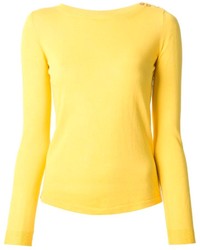 Женский желтый свитер с круглым вырезом от Zanone