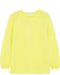 Женский желтый свитер с круглым вырезом