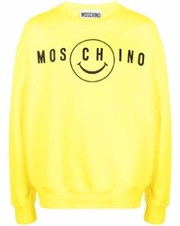 Мужской желтый свитшот с принтом от Moschino