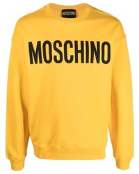 Мужской желтый свитшот с принтом от Moschino