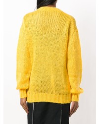 Желтый свободный свитер от Prada