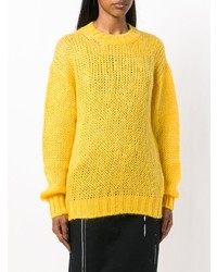 Желтый свободный свитер от Prada