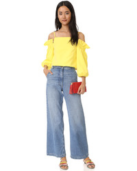 Желтый топ с открытыми плечами от Style Mafia