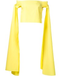 Желтый топ с открытыми плечами от Rosie Assoulin