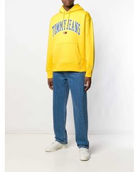 Мужской желтый худи с принтом от Tommy Jeans