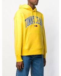 Мужской желтый худи с принтом от Tommy Jeans