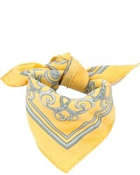 Женский желтый шарф с принтом от Hermes
