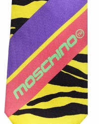 Мужской желтый шелковый галстук с принтом от Moschino